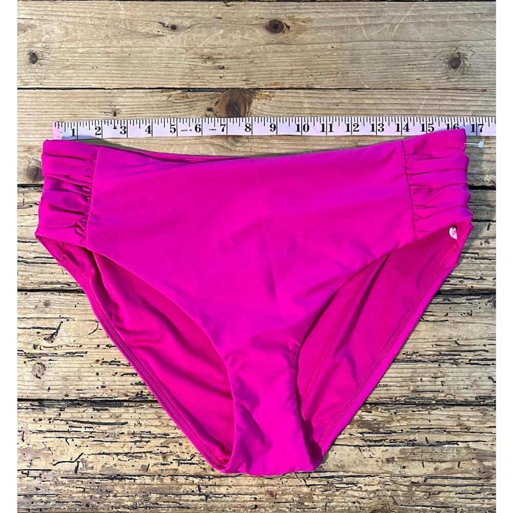 DKNY Women’s Size L Magenta High Waisted Bikini Bottoms NWT - Picture 4 of 7
